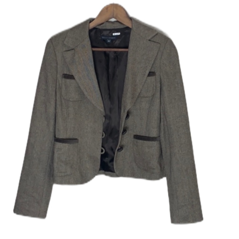 Banana Republic Brown Blazer Schoolboy Modern Career Wool Tan Size 6